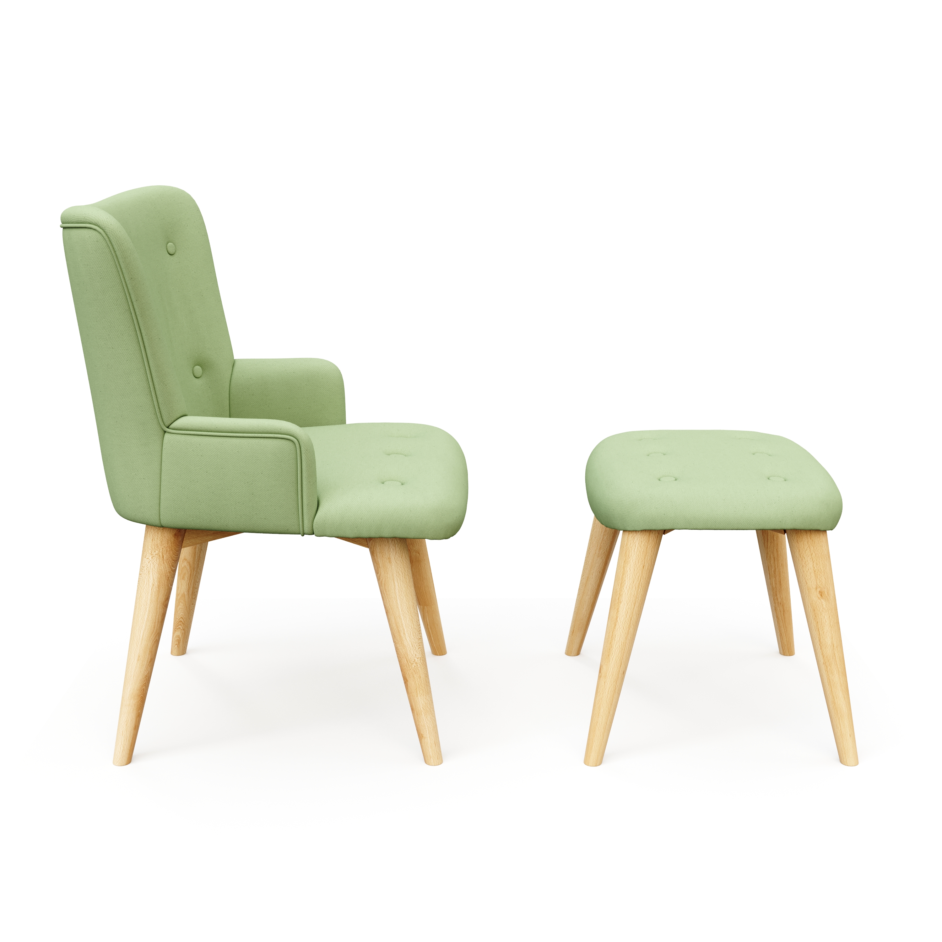 Sessel mit Hocker NEVIO mintgrün
