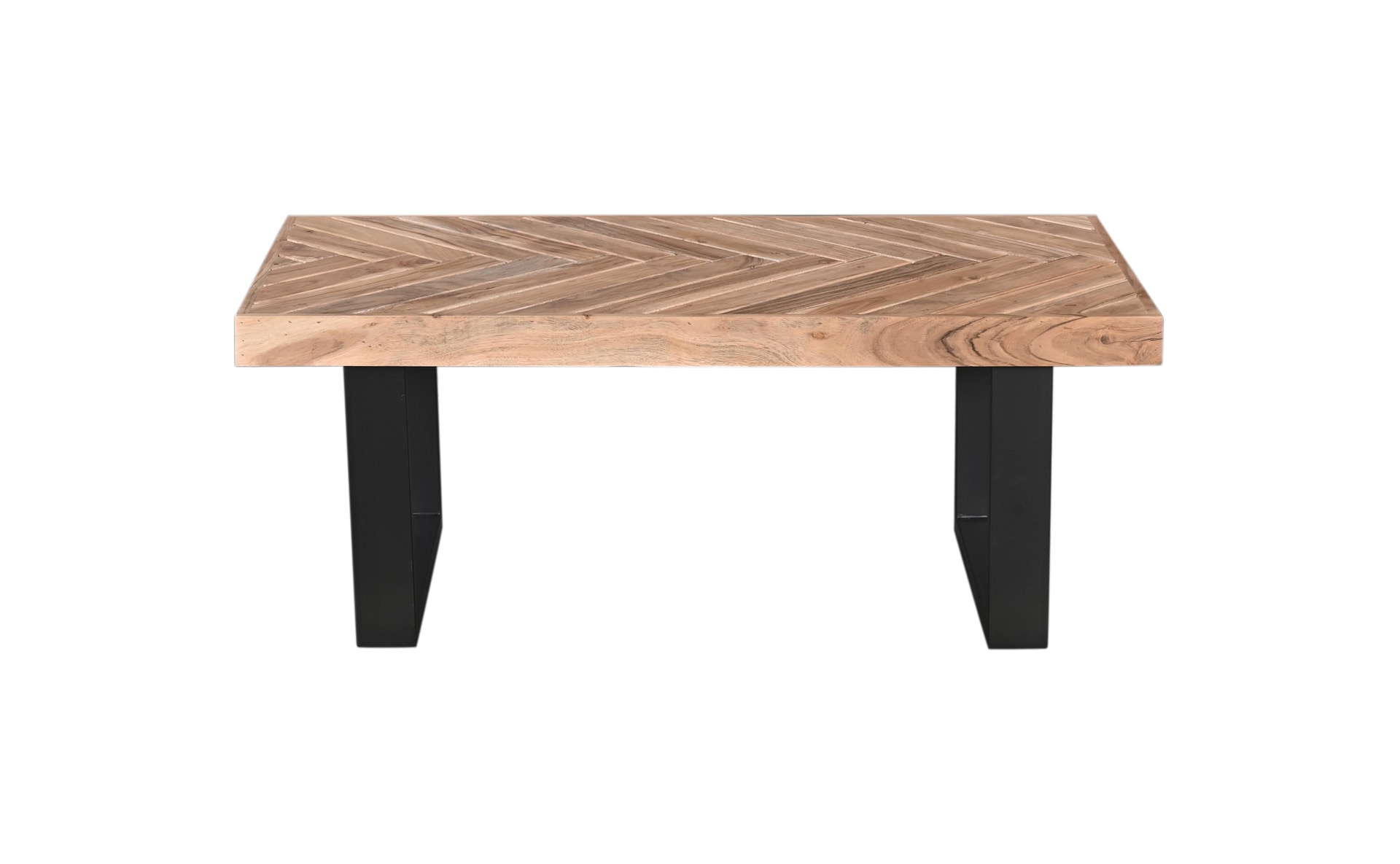 Couchtisch LUANDA 110 x 60 cm Massivholz Akazie natur/schwarz