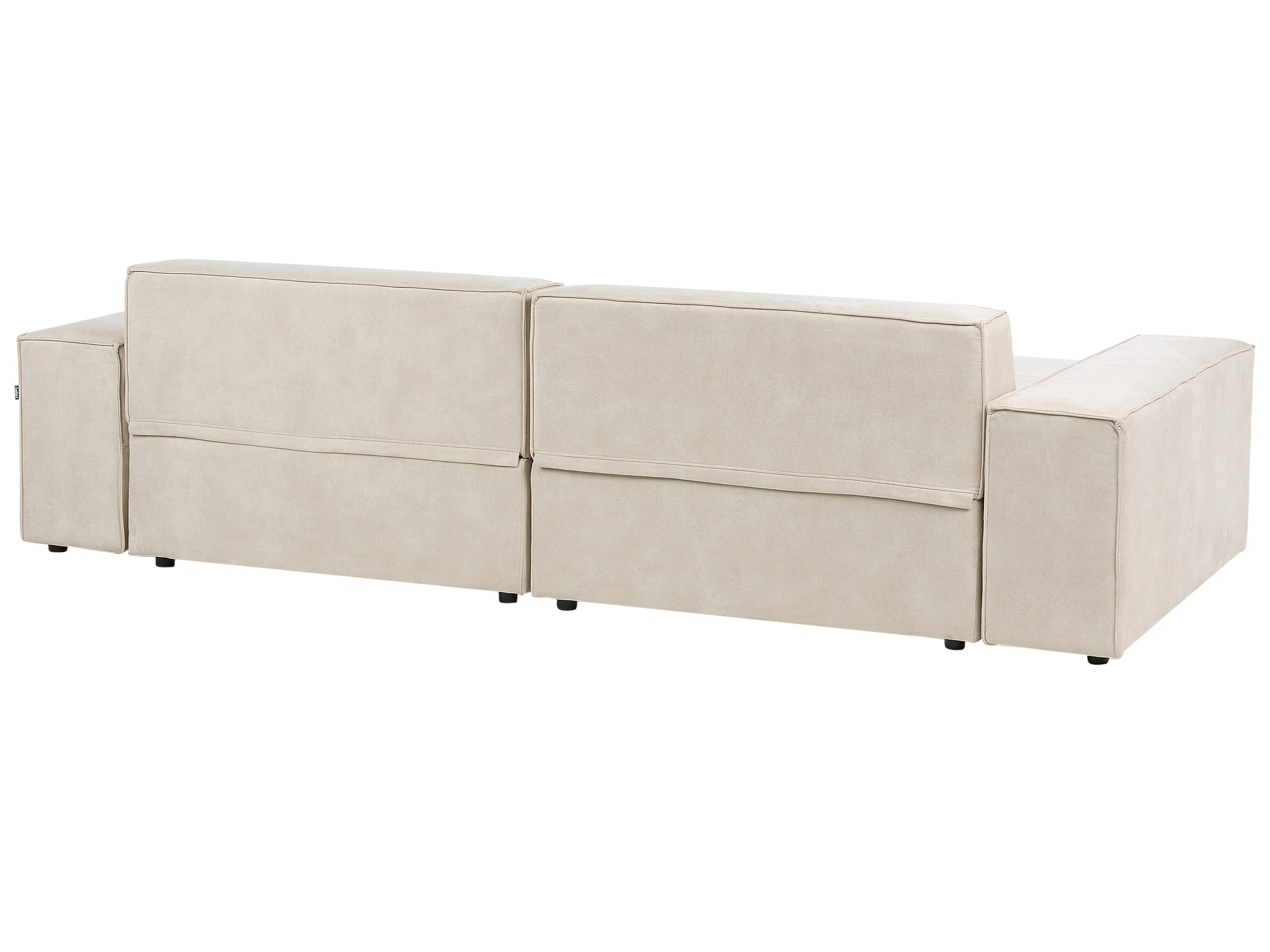 Modulaire hoekbank 2-zits HELLNAR Fluweel Lichtbeige rechtszijdig