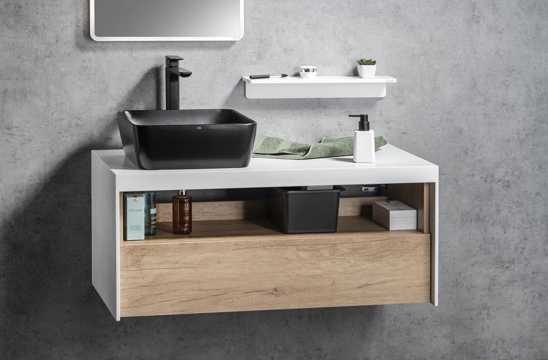 Sapho Viera wastafelonderkast eiken/mat wit 100x50x44cm