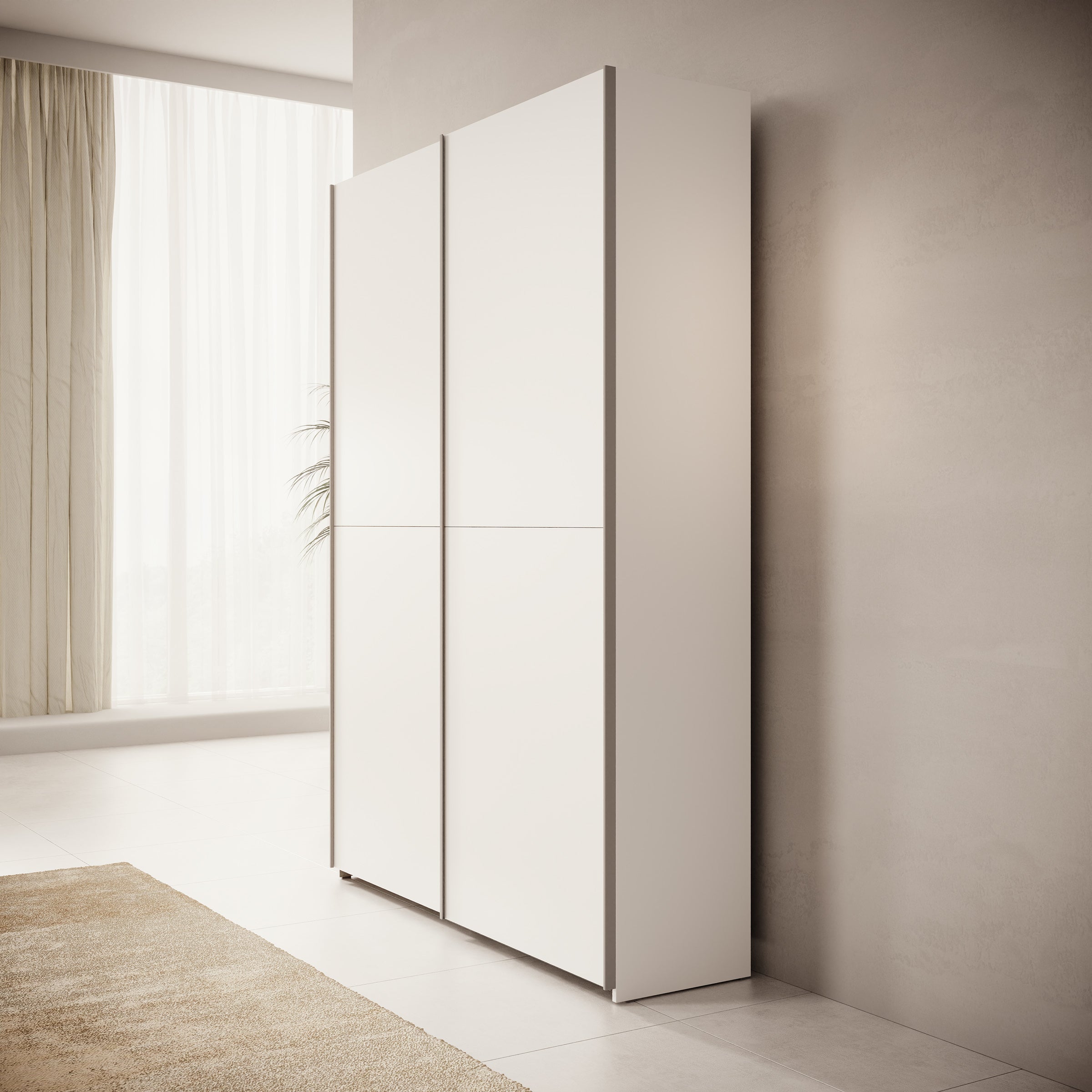 Helvar - Kledingkast met schuifdeuren - Wit - 150x39x211 cm