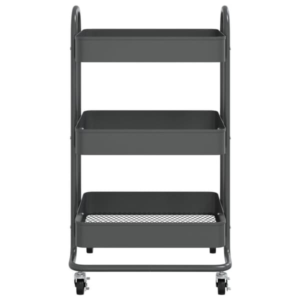 vidaXL Kjøkkentralle 3 etasjer antrasitt 43x34x79 cm jern
