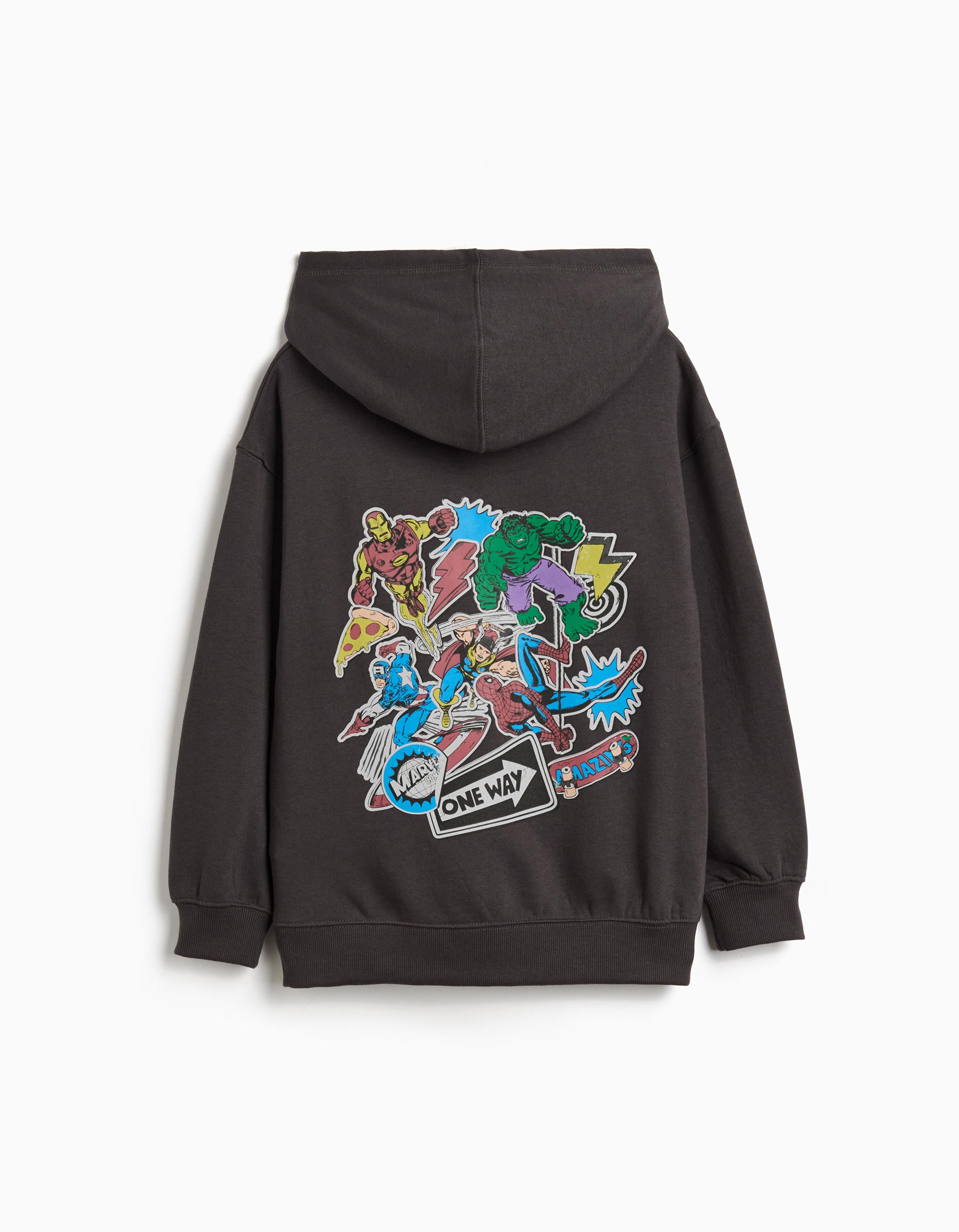 Sweatshirt de Felpa Capuz 'Marvel' ©Disney, Menino, Cinzento Escuro