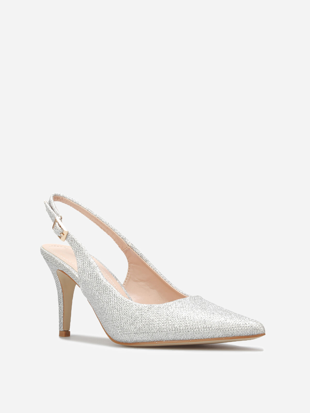 Escarpins slingback à paillettes- Argenté