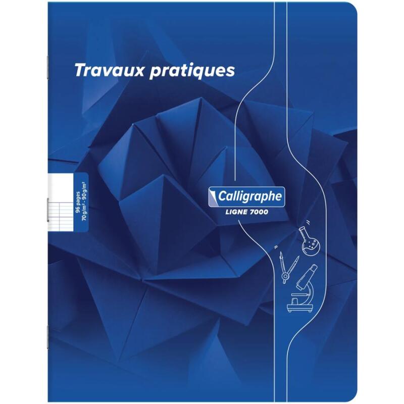 Cahier Travaux Pratiques piqué 7000 17x22 cm 96 pages grands carreaux 70 g + uni 90 g - Assortis