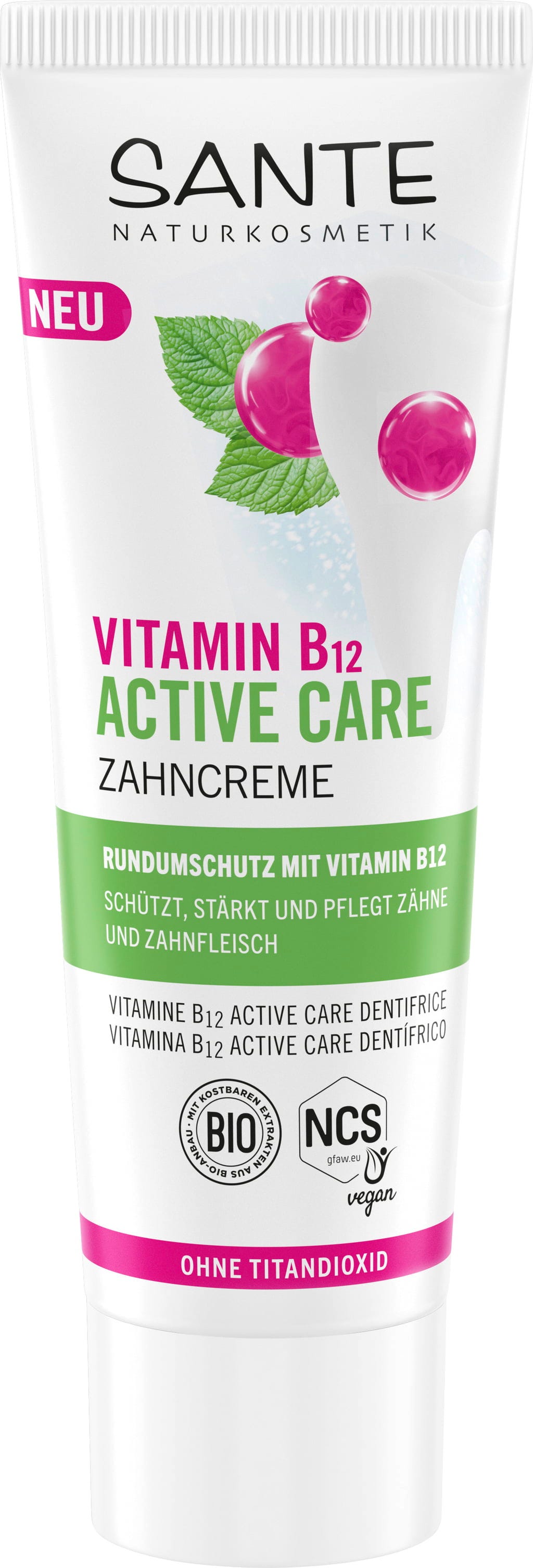 Santé naturally.  Active Care Vitamin B12 Zahncreme, 75 ml