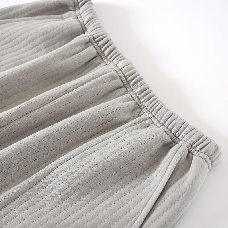 Dogini - Pyjamaset: effen shirt met contrasterende rand + broek