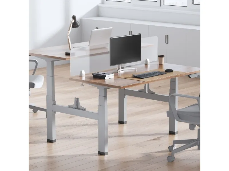 Ergo Office ER-404G Electric Double Height Adjustable Standing/Sitting Desk Frame without Desk Tops Gray