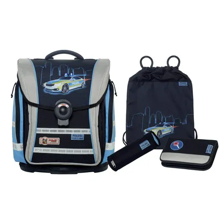 McNeill Ergo Light Compact flex Polizei 2018 mit Blinklicht Schulranzenset 4-teilig