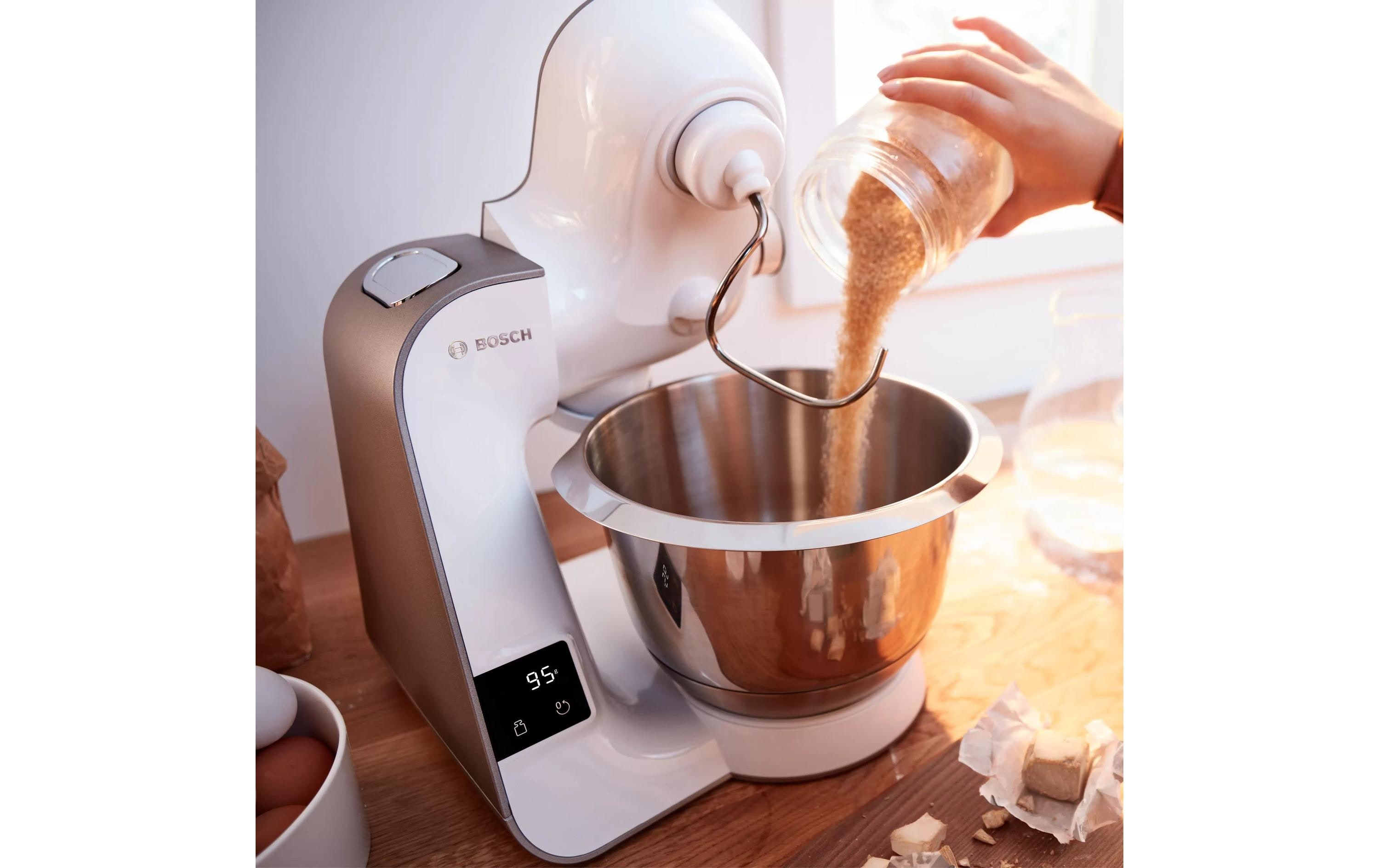 Küchenmaschine MUM5XW20 1000 W, Weiss<br>Vielseitige Küchenmaschine mit integrierter Waage, Timer und umfangreichem Zubehör
