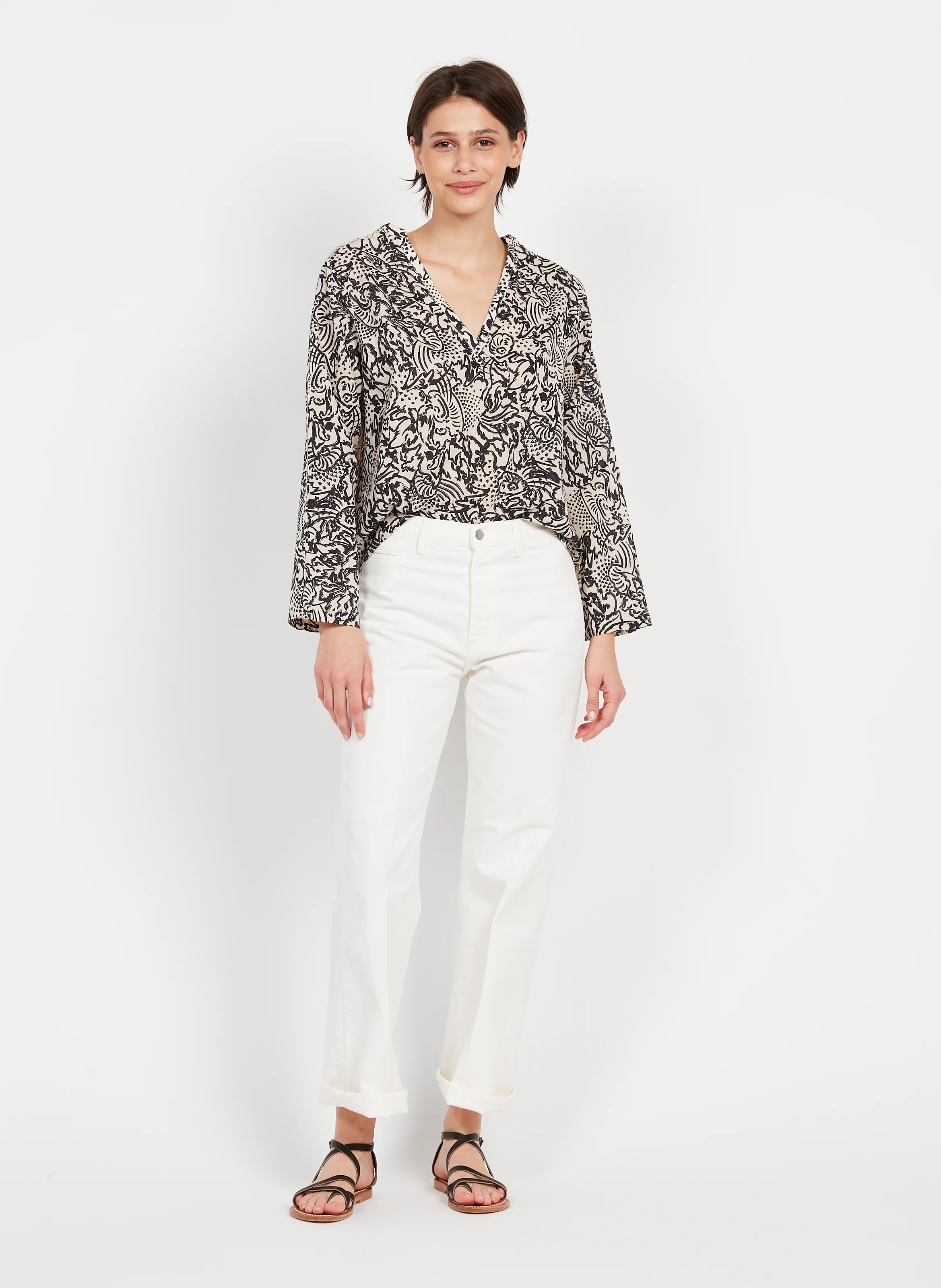 MOON - Jean droit en coton | Blanc