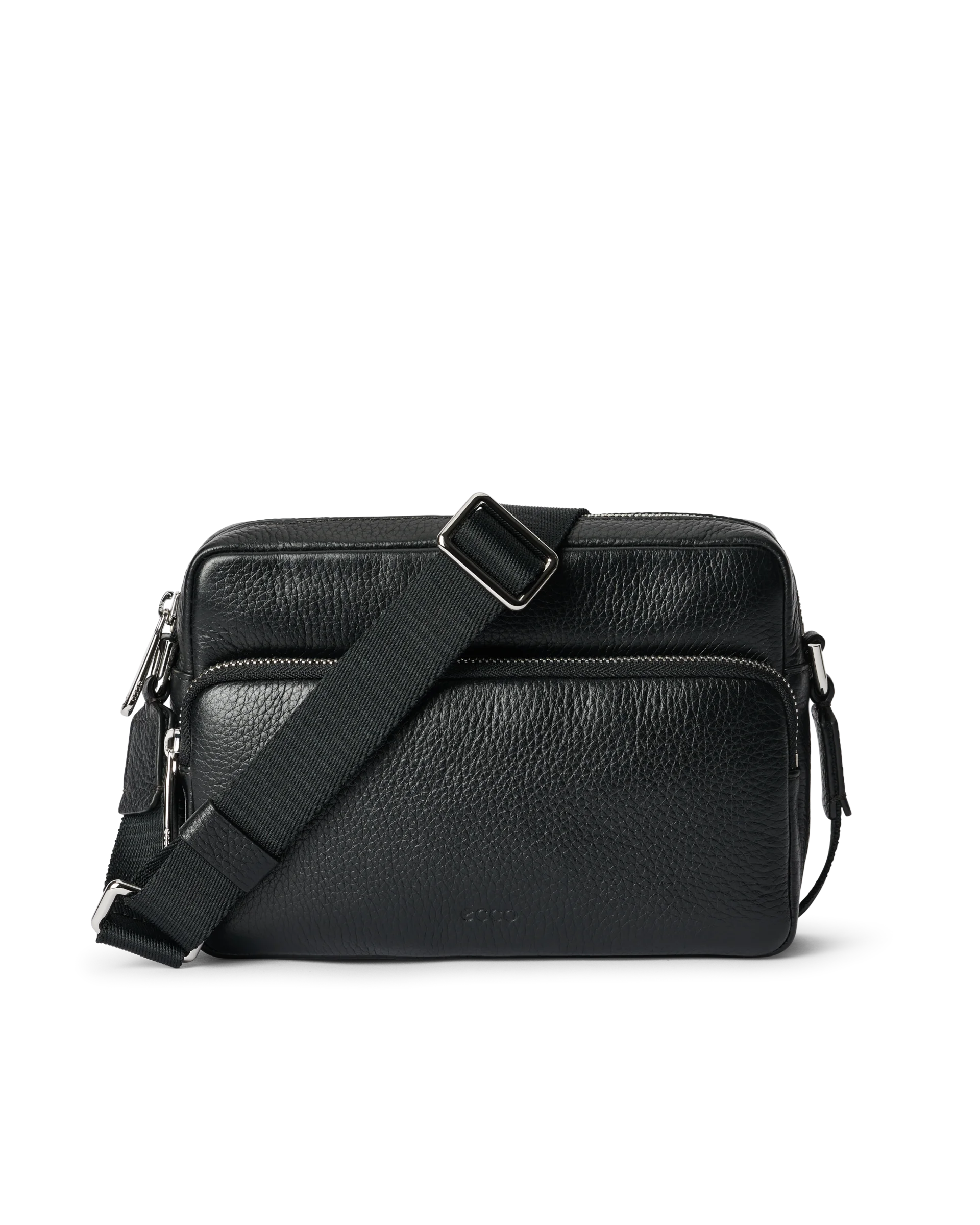 ECCO Camera Bag Umhängetasche aus Leder Schwarz 15X22X7 cm