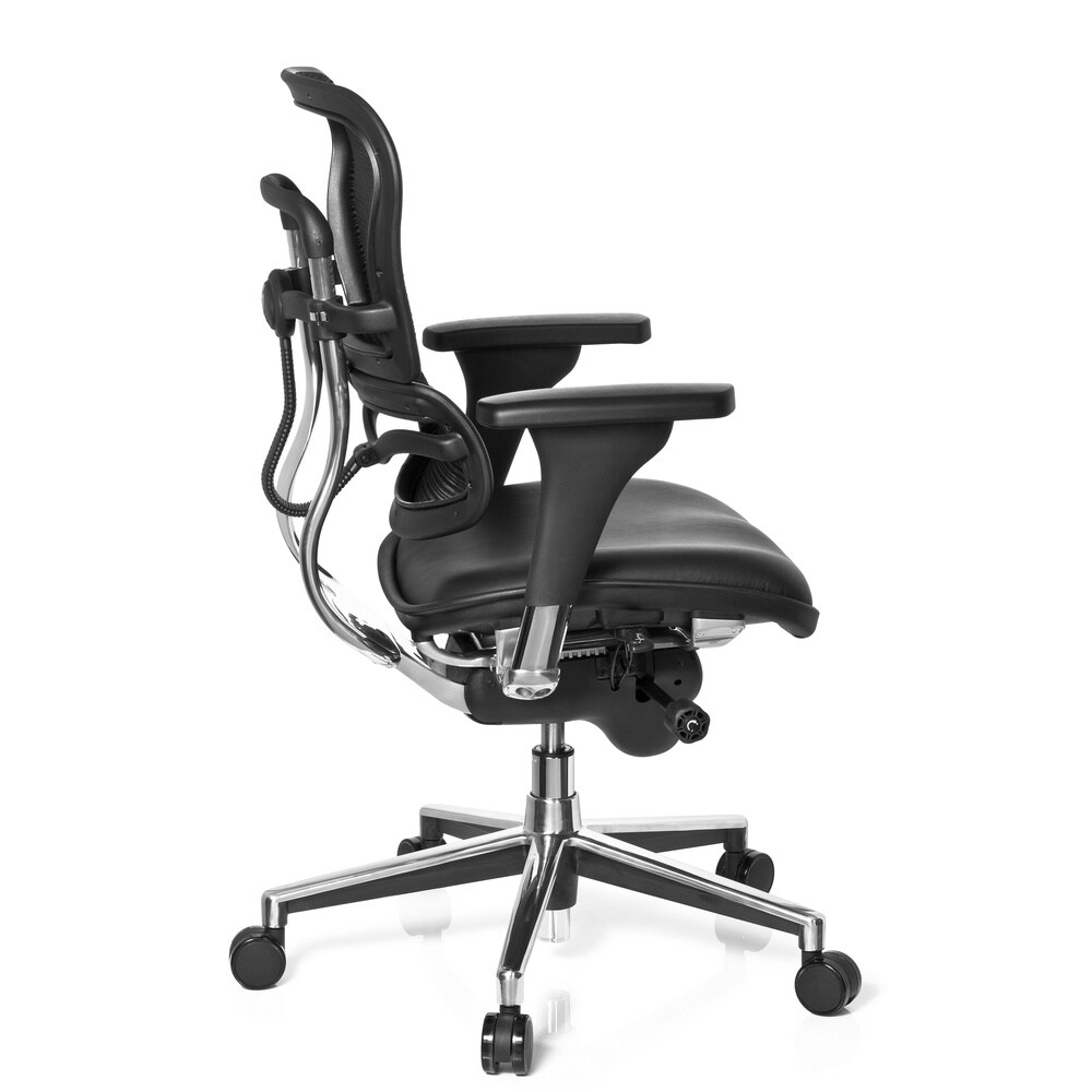 Luxus Chefsessel ERGOHUMAN BASE Leder mit Armlehnen (höhenverstellbar) hjh OFFICE