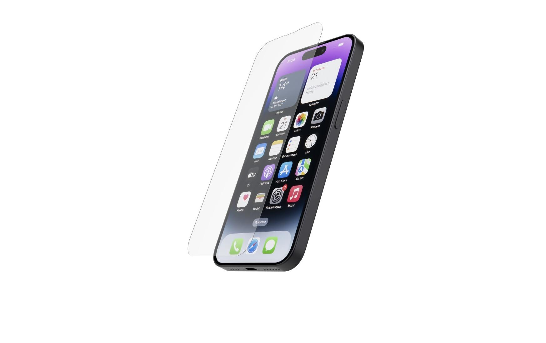Displayschutz Premium Crystal Glass iPhone 14 ProEchtglas-Displayschutz «Premium Crystal Glass» für iPhone 14 Pro