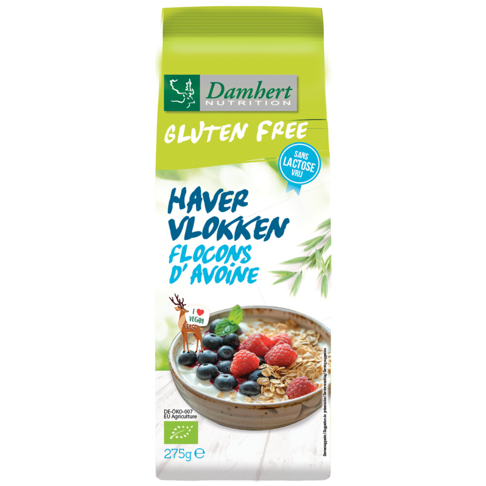 3x Damhert Glutenvrij Havervlokken Bio 275 gr