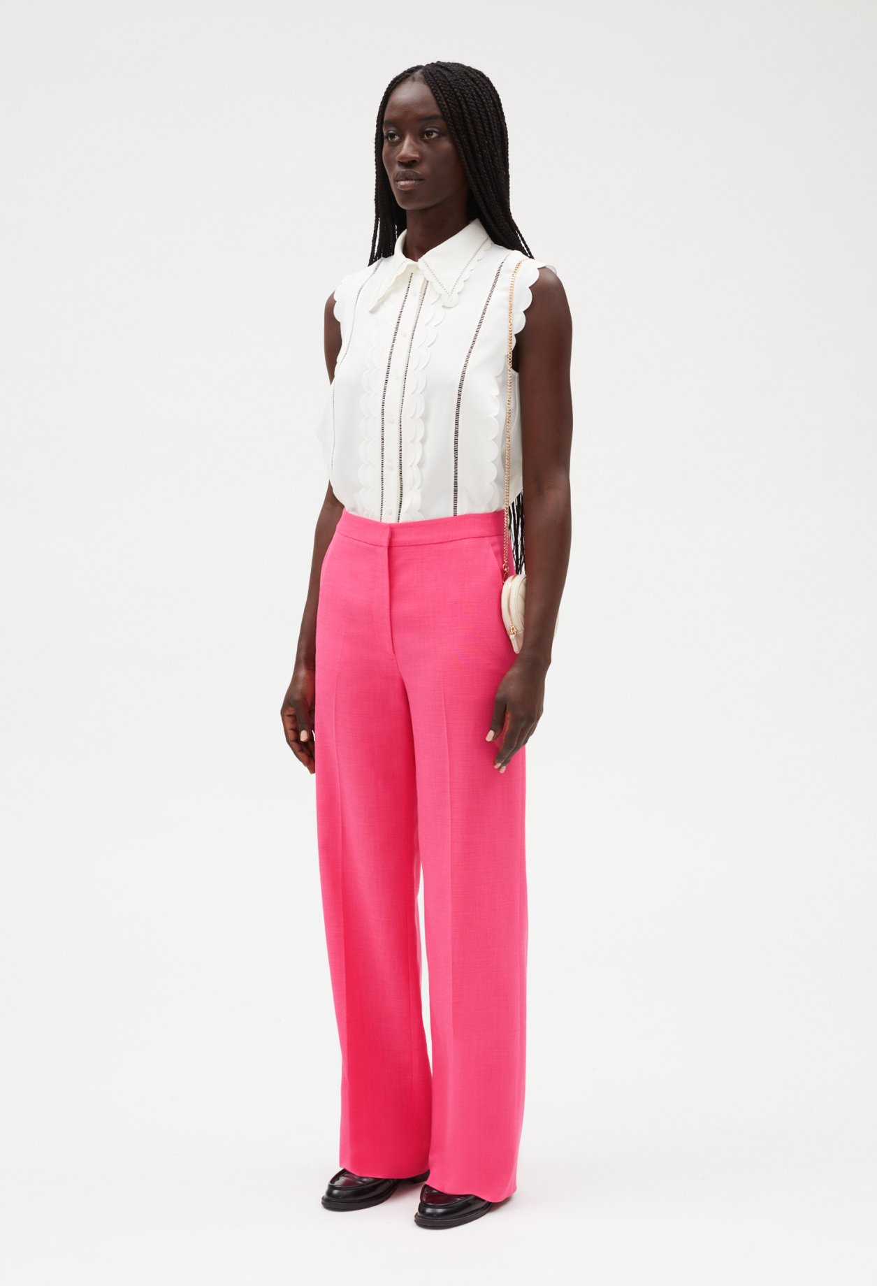 Pantalon large rose