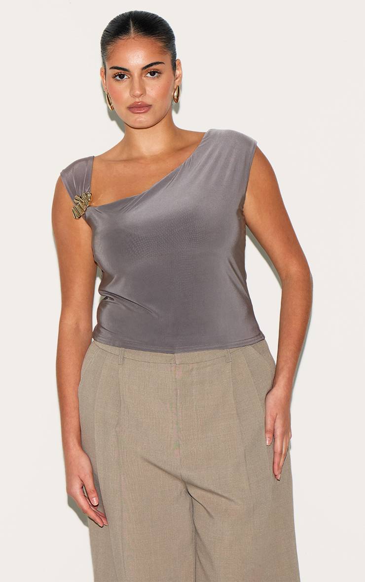 Champignon Haut Asymétrique Grande Taille À Double Couche Slinky Avec Détails De Finition