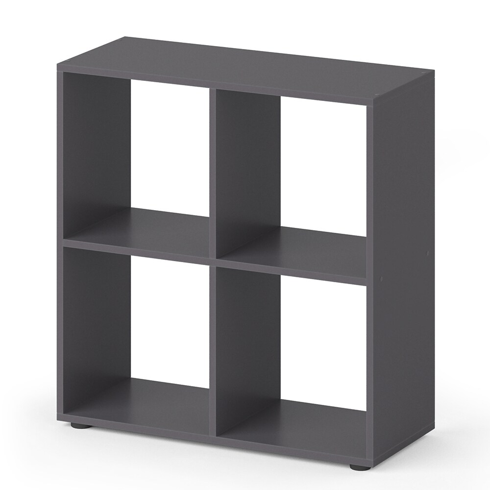 Vicco Raumteiler Standregal Bücherregal 4 Fächer Tetra Grau Hochregal CD-Regal