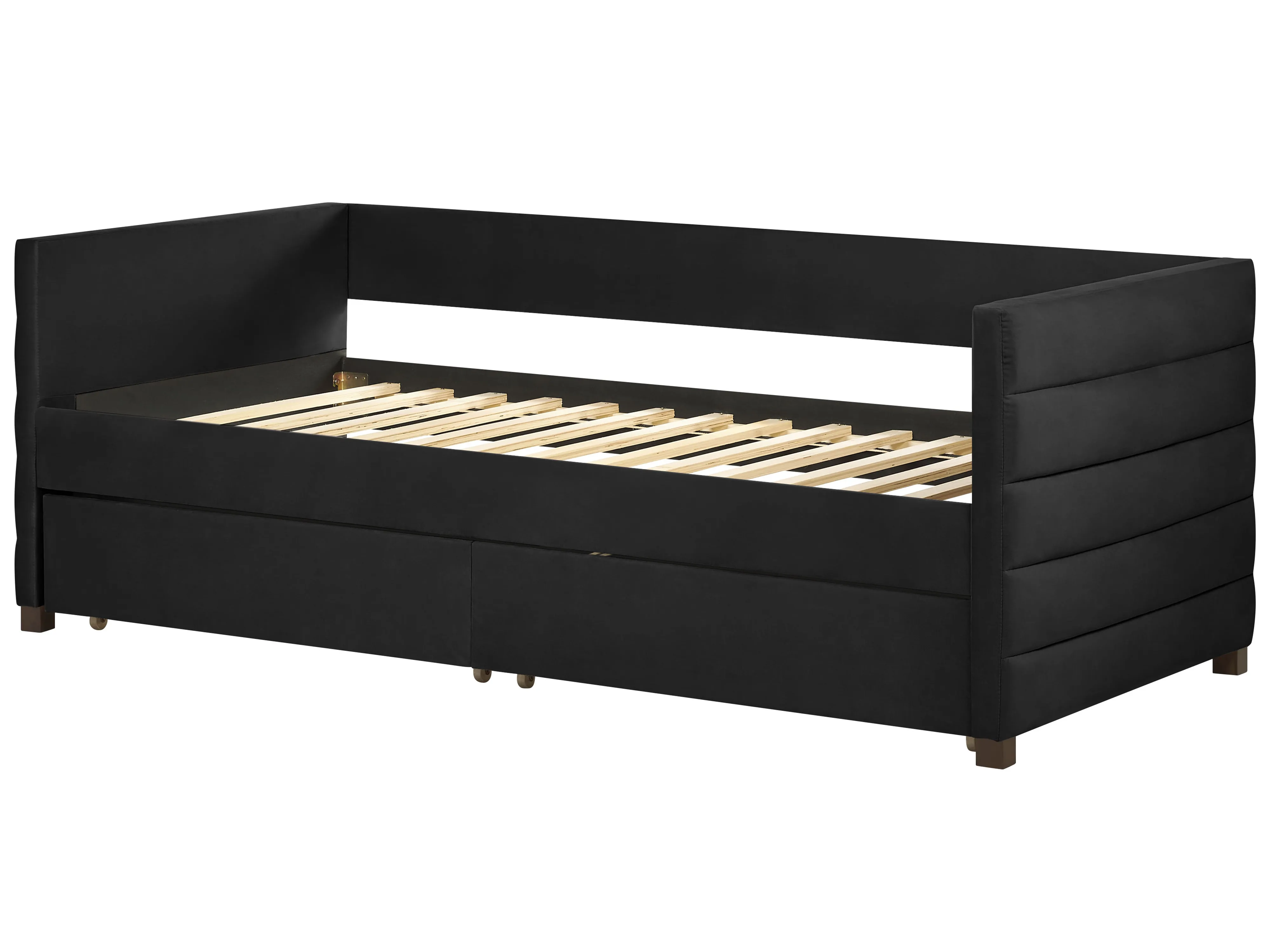 Bedbank met opbergruimte Fluweel MARRAY 90 x 200 cm Zwart