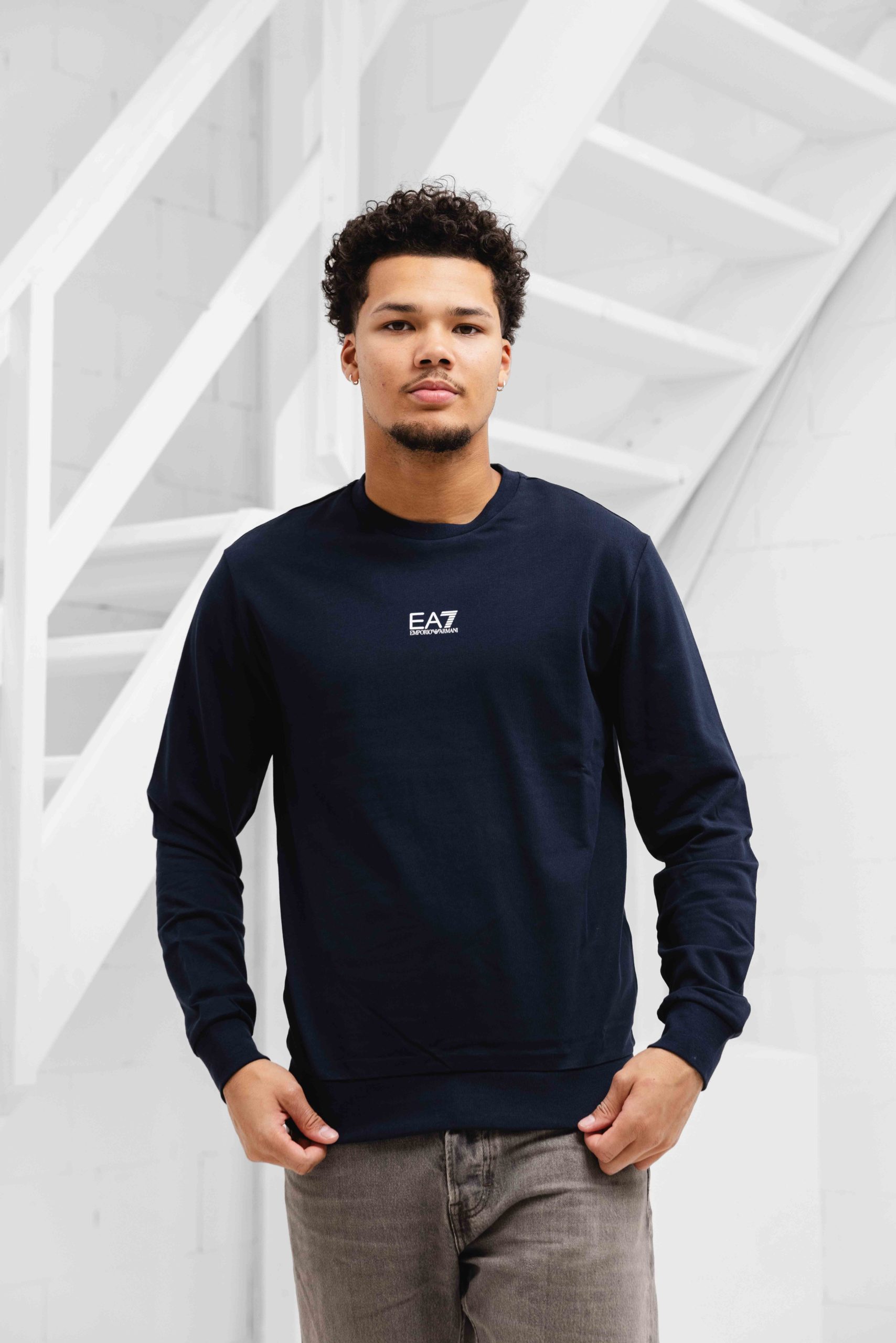 EA7 Emporio Armani 8NPM30 Sweater Heren Donkerblauw
