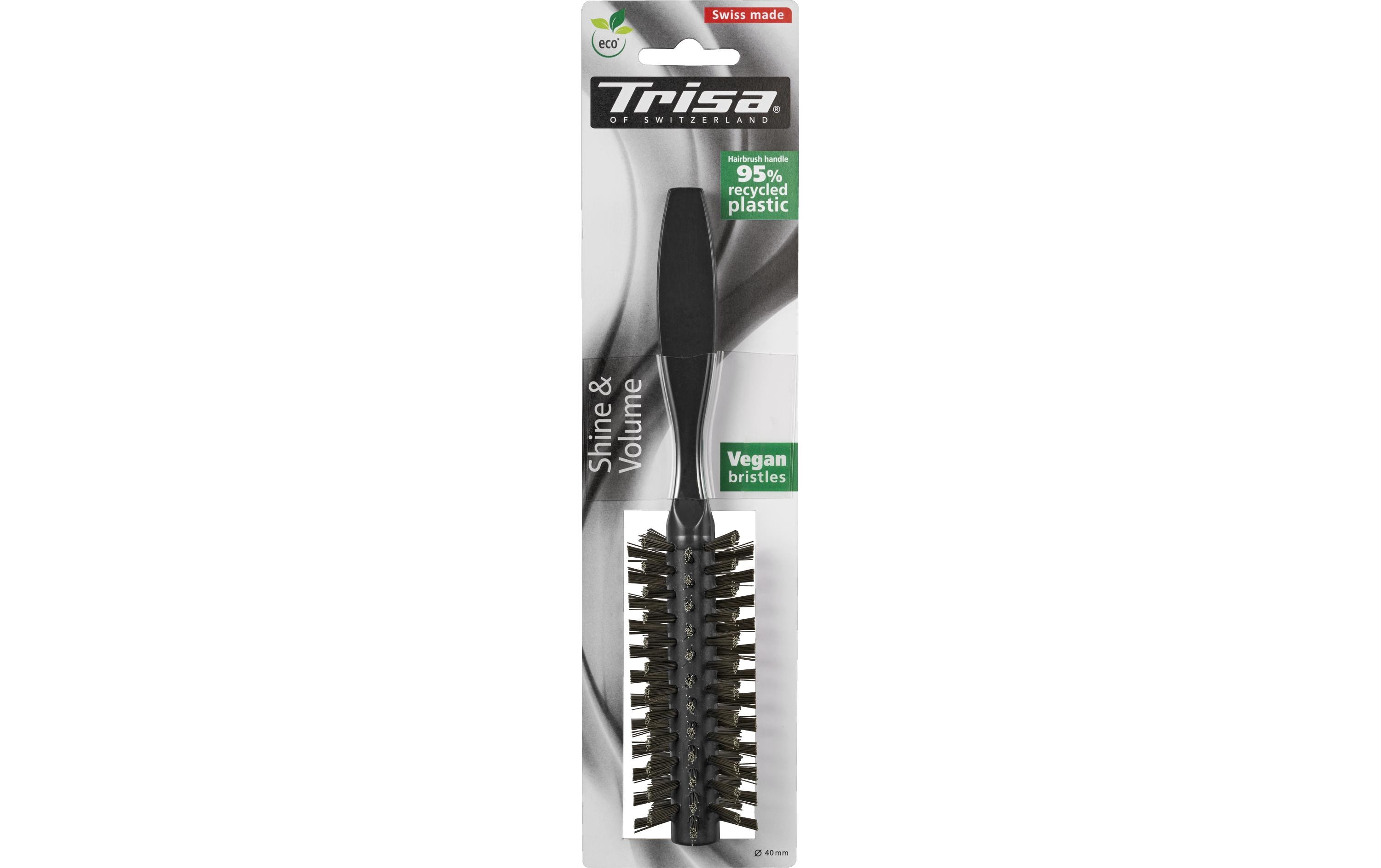Haarbürste Shine und Volume vegan SchwarzRundbürste für das schonende Styling und Formen der Haare