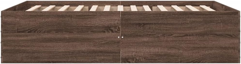 vidaXL Bettgestell, Bett Doppelbett für Schlafzimmer, Bettrahmen mit Lattenrost, Schlafzimmerbett Modernes Design, Braun Eichen-Optik 120x200cm Holzwerkstoff
