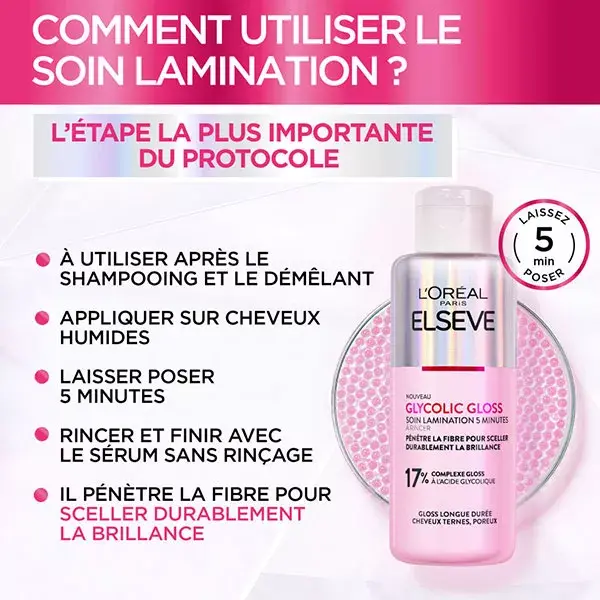 L'Oréal Paris Elseve Glycolic Gloss Tratamento de Laminação de 5 Minutos 200ml