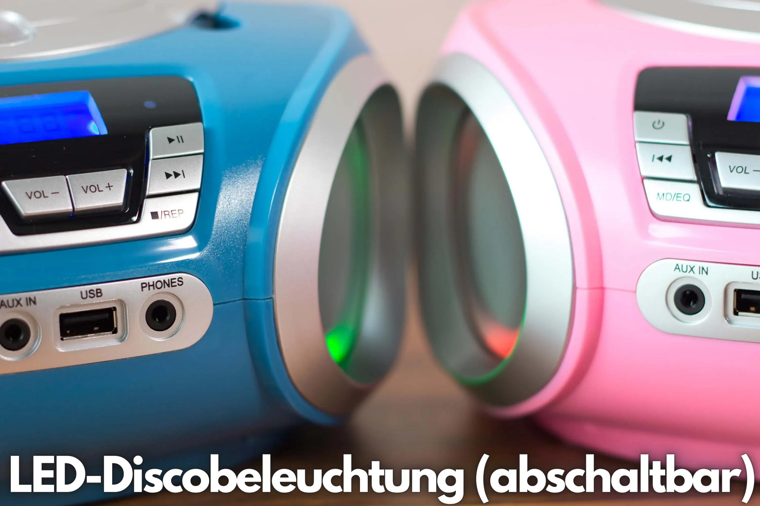 Cyberlux CD-Player mit LED-Beleuchtung CD/MP3 USB Kinder Radio pink