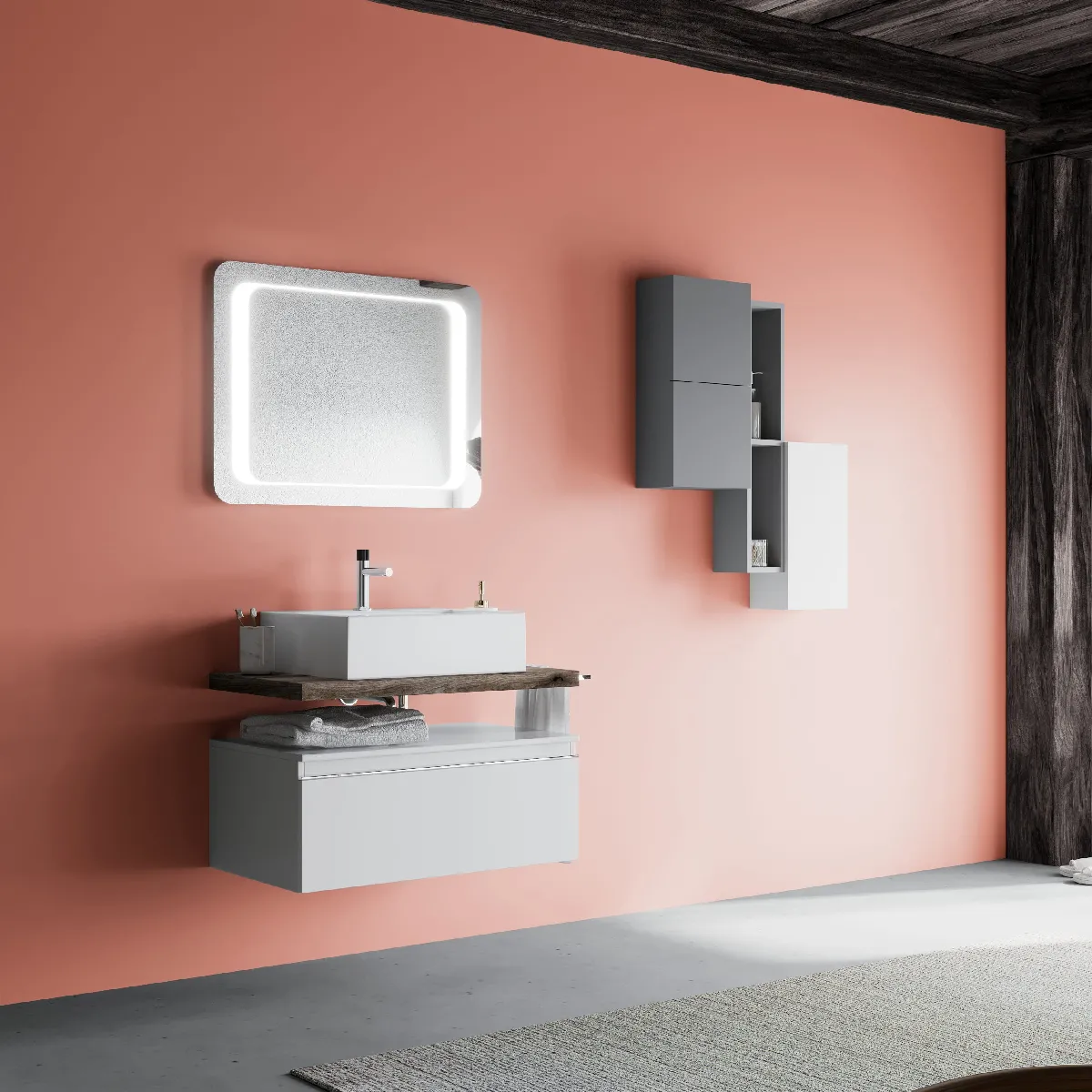 Kiamami Valentina Armoire de salle de bain Lagos - Blanc