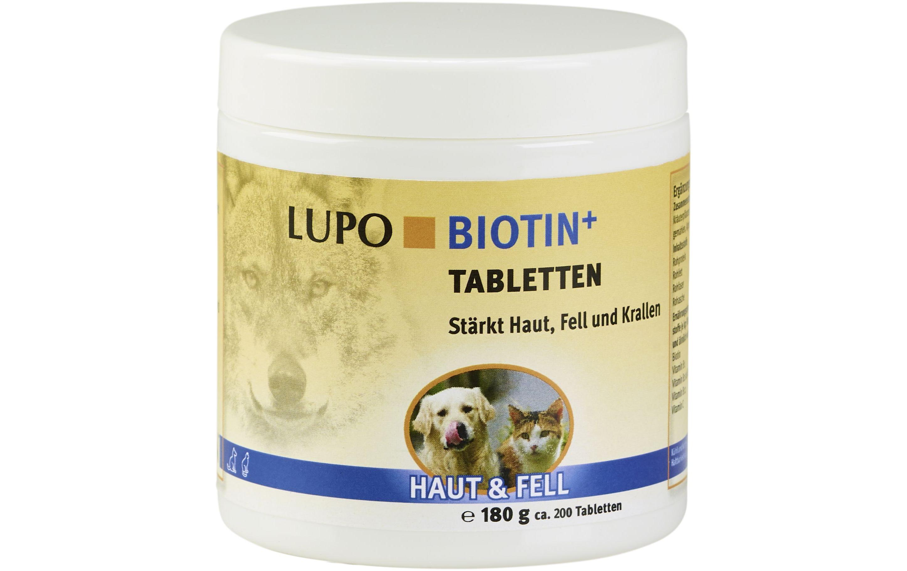 Hunde-Nahrungsergänzung Biotin Tabletten, 180 gErgänzungsfuttermittel für Hunde und Katzen zur Stärkung von Haut, Fell und Krallen