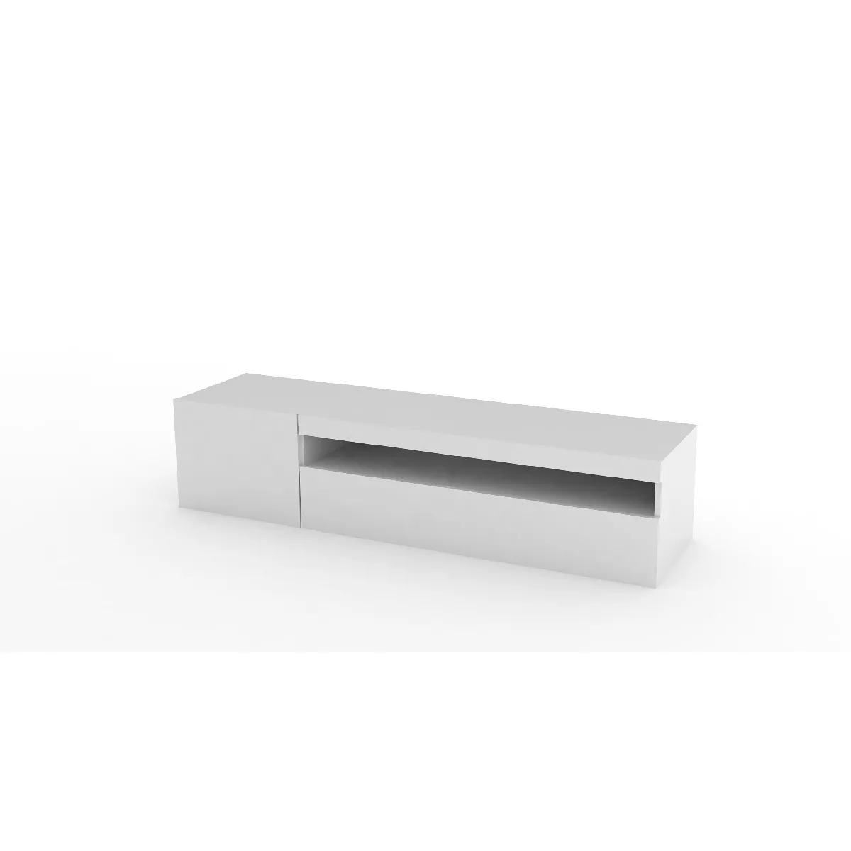alter Meuble TV 2 portes - Blanc brillant