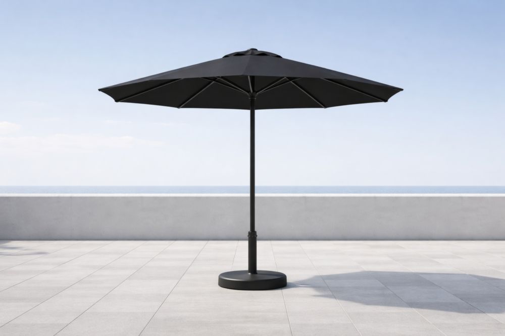 Garten Sonnenschirm Aluminium Schwarz