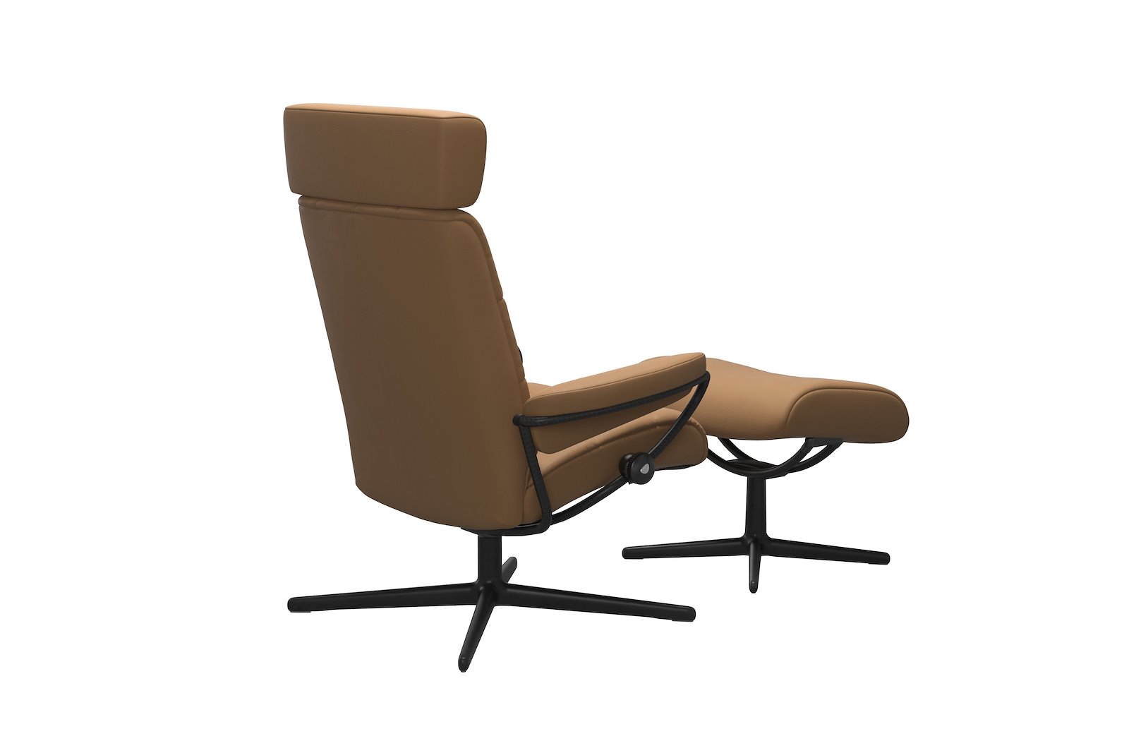 London lenestol m/krakk Hud Paloma Taupe - Cross - Matt Black