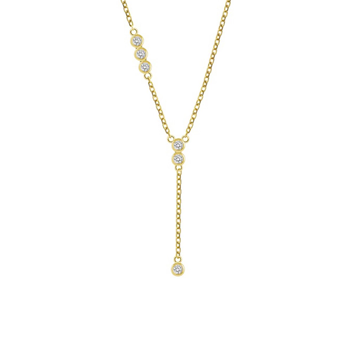 Collier Lotus Silver doré Y oxydes