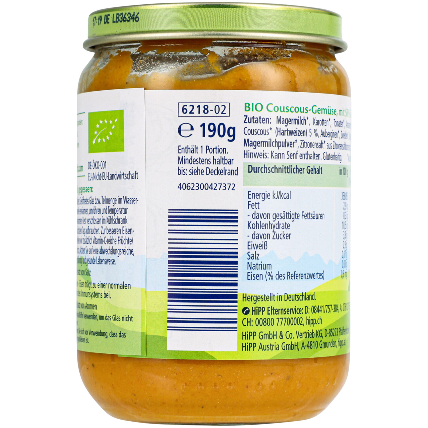 Hipp Couscous Gemüsepfanne 6+ Monate