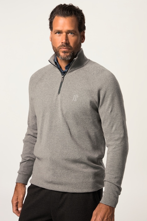 Stricktroyer, Troyerkragen mit Zipper, Raglanrmel