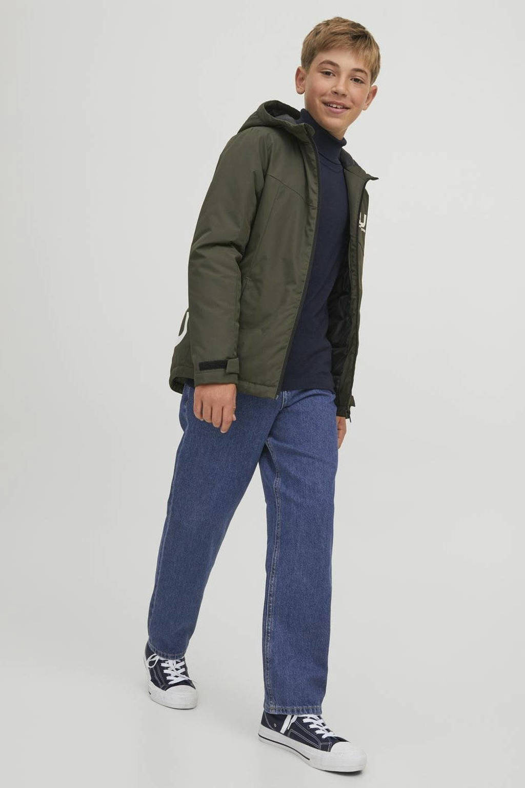JACK & JONES high waist relaxed jeans JJICHRIS JJORIGINAL blue denim
