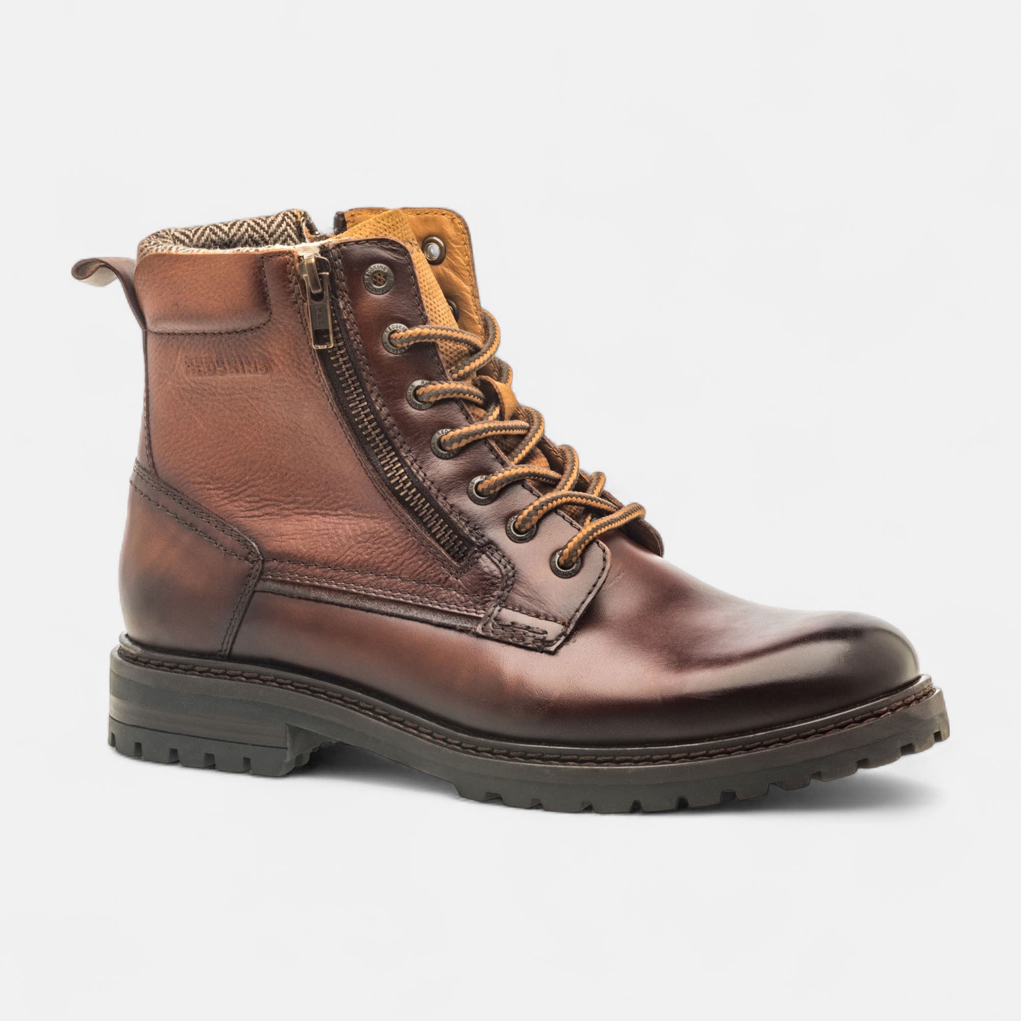 Boots Homme en cuir cognac