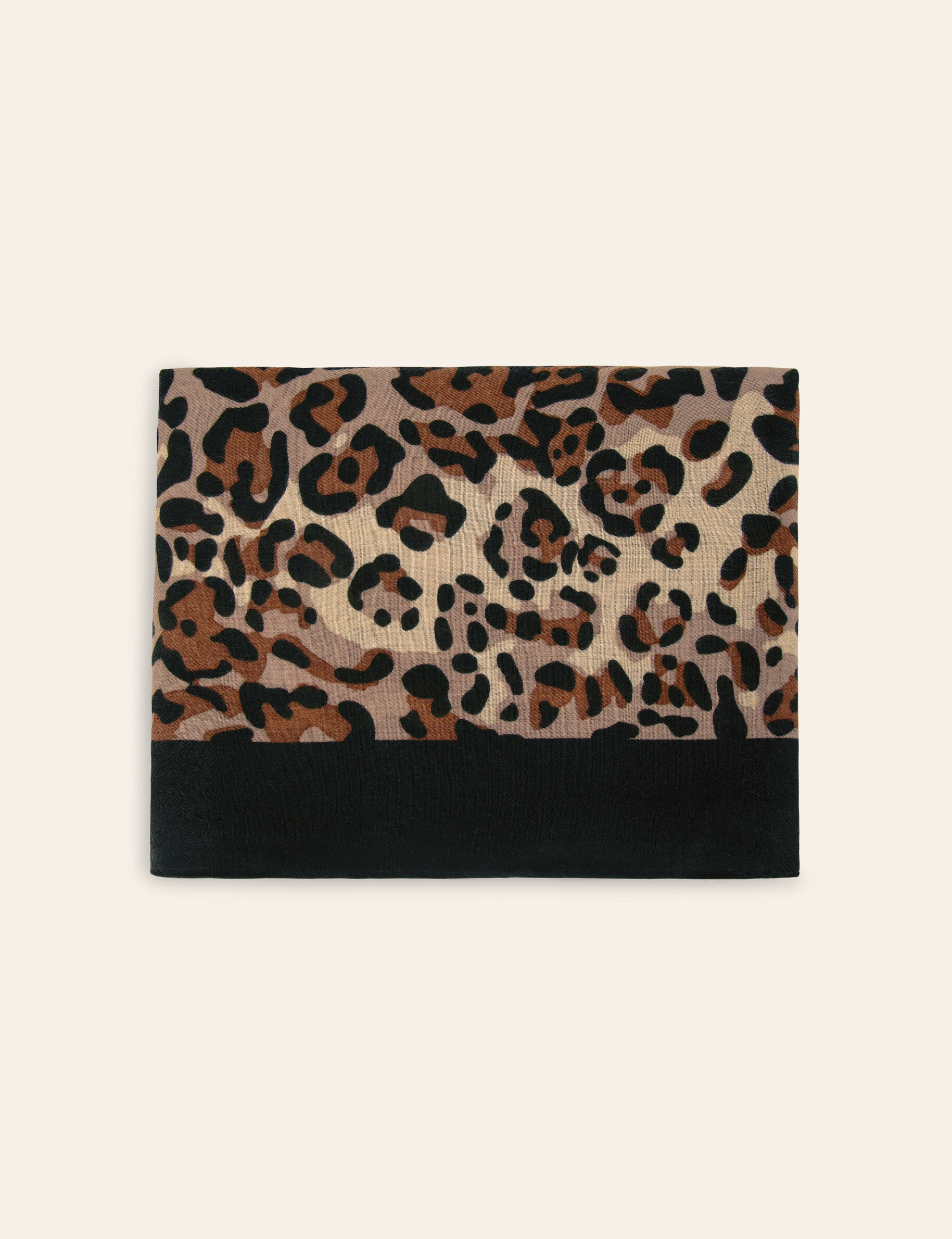 Foulard imprimé animalier marron femme - marron