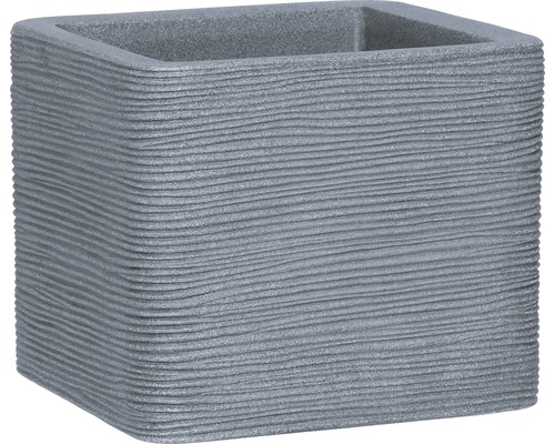 Geli geribbelde kunststof plantenpot, 40x40x32,5 cm, grijs