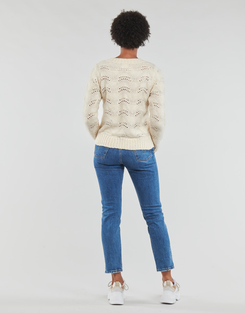 Pieces - PCBIBBI LS V-NECK KNIT - Ecru