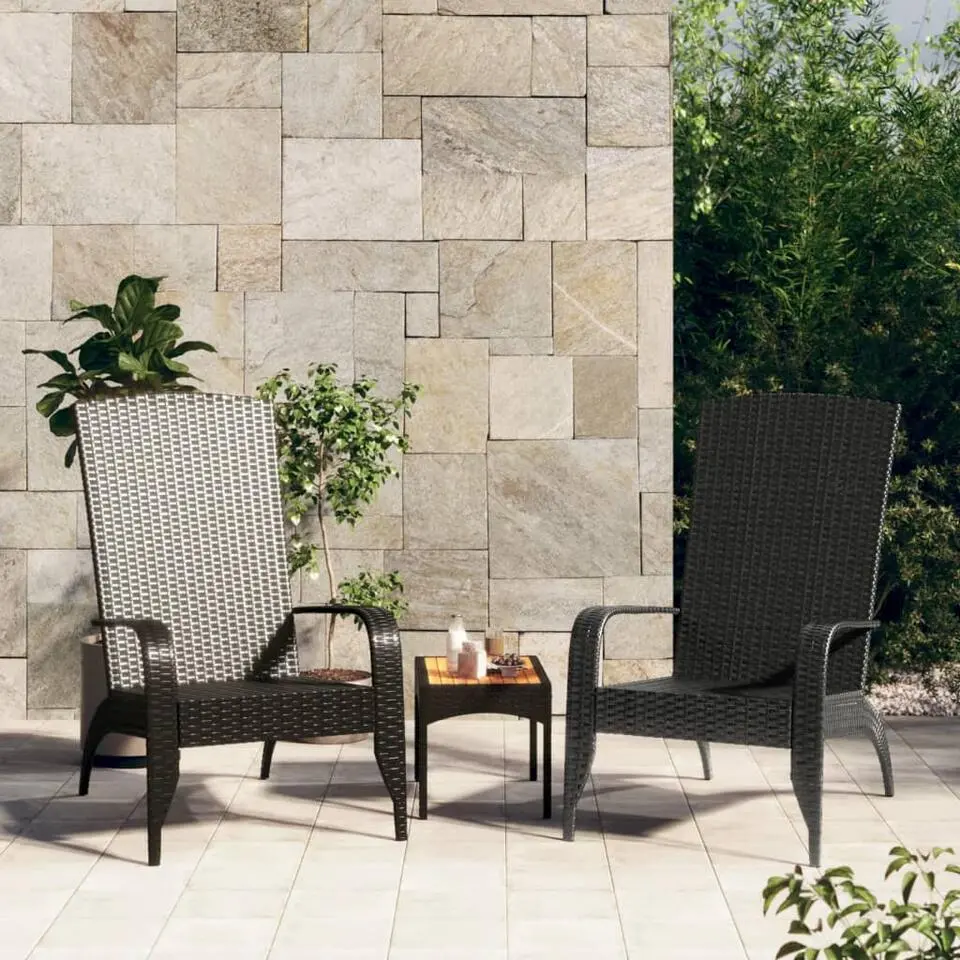 vidaXL - Tuinstoel Adirondack - Zwart - Poly rattan