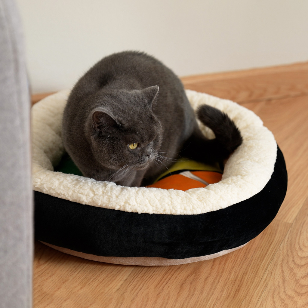 Cama Balvi para cães e gatos Kamaki. Adequada para máquinas de lavar com capacidade mínima de 6 kg. Poliéster. Ø50 cm