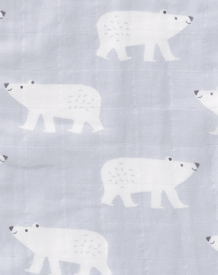 Musselin-Schlafsack POLAR BEAR in grau