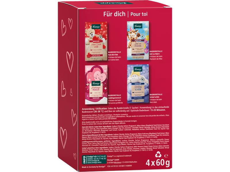 Kneipp Geschenkset Badekristalle Für Dich 4-teilig Entspannendes Pflegeset mit ätherischen Ölen