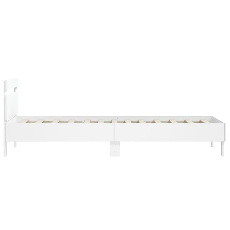 vidaXL - Bed frame met hoofdbord - Wit - Bewerkt hout - 100x200 cm