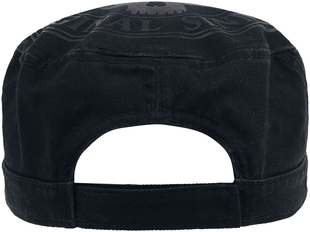 Casquette Militaire Noire Avec Imprimé, Patchs & Clous | Rock Rebel by EMP Casquette