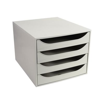 Exacompta Ecobox - Module de classement 4 tiroirs - gris