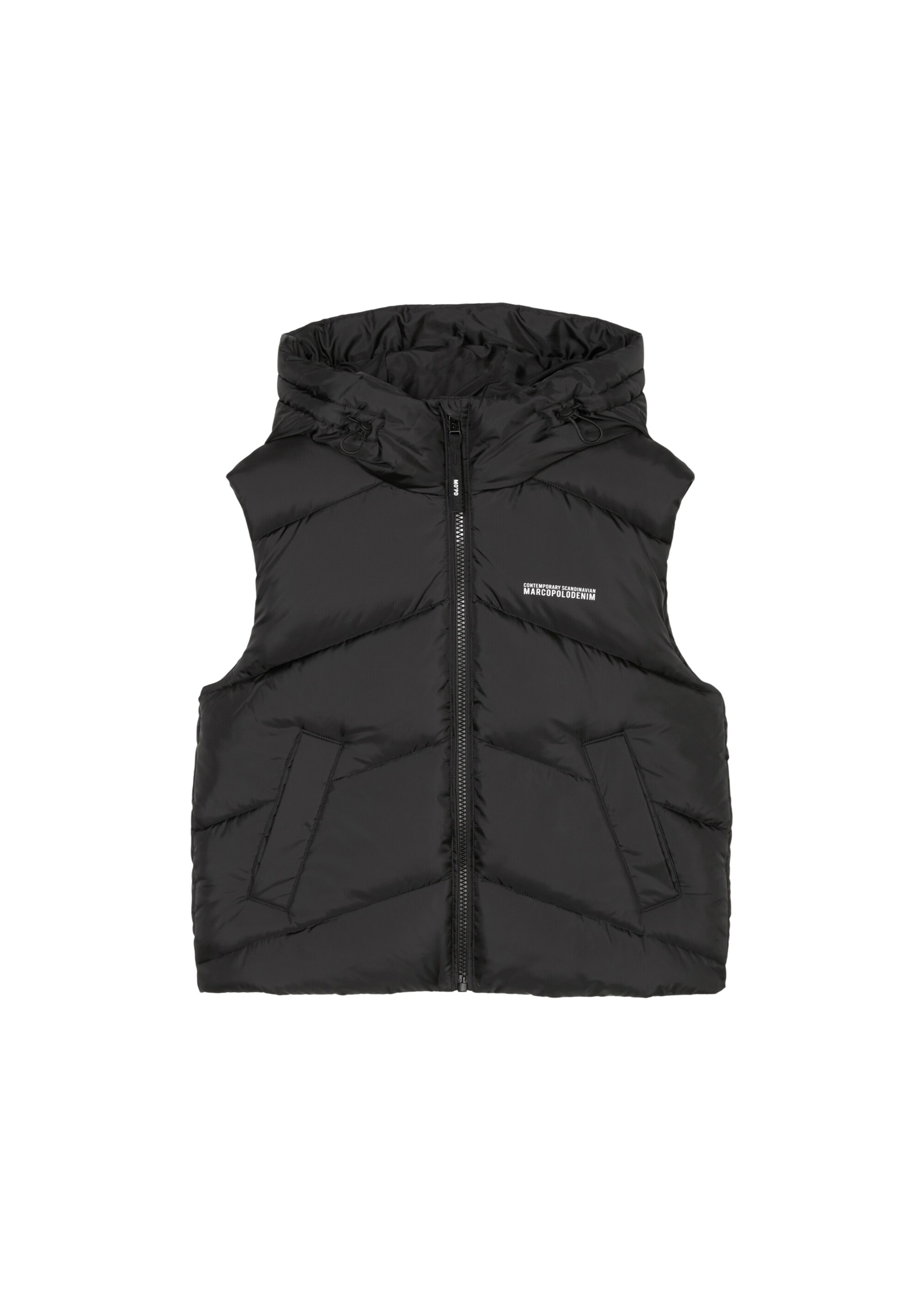 Kapuzen-Puffer-Weste regular aus teilweise recycelten Materialien