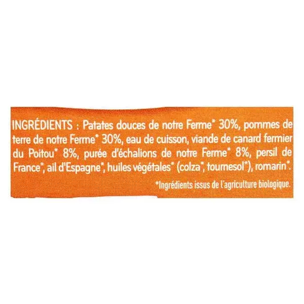 Prato de Almoço Babybio Feast com Batata-Doce, Pato e Chalota +12 meses Orgânico 230g
